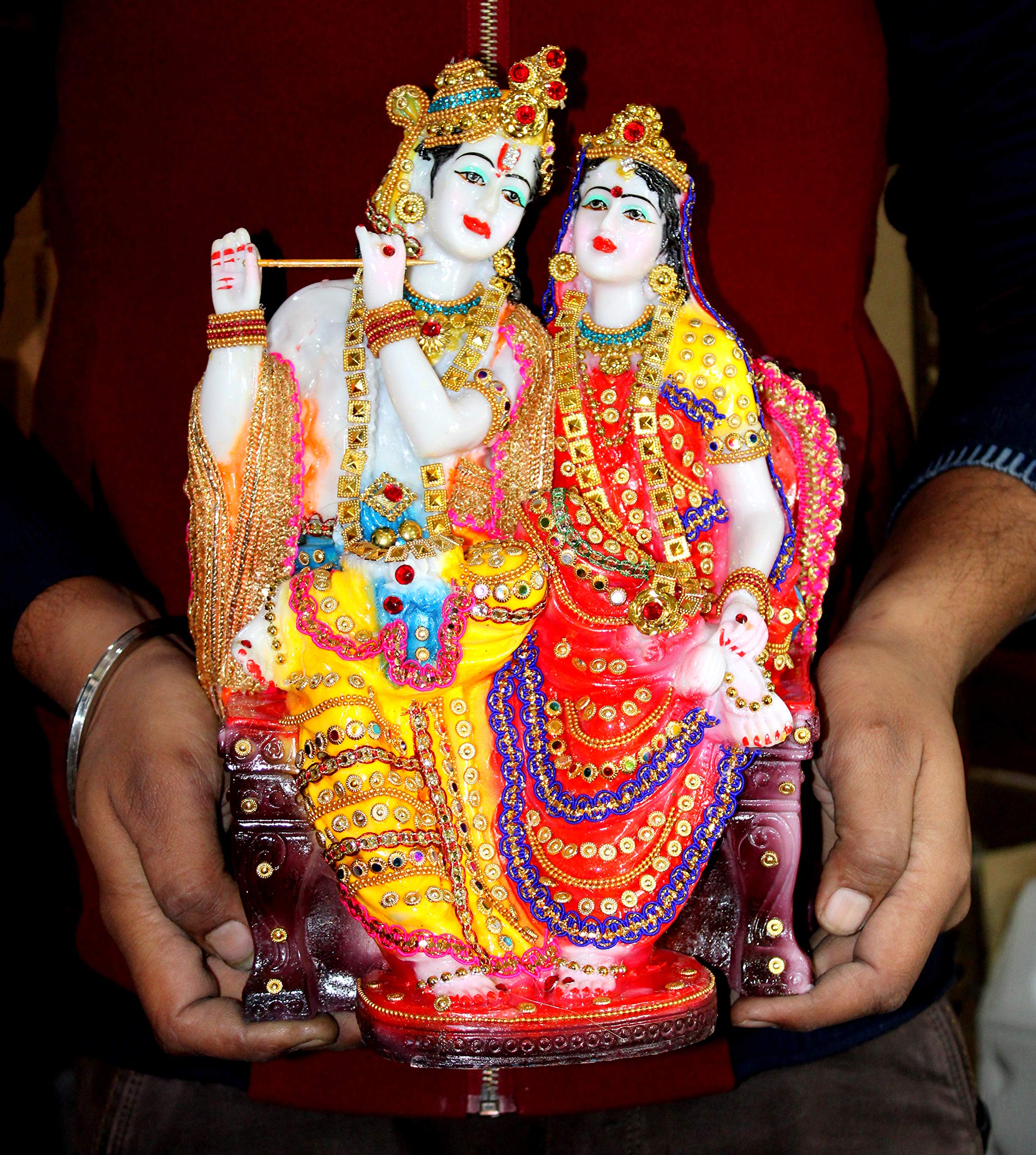 eSplanade Resin Radha Krishna Murti Idol Statue Sculpture for Home Temple and Decor