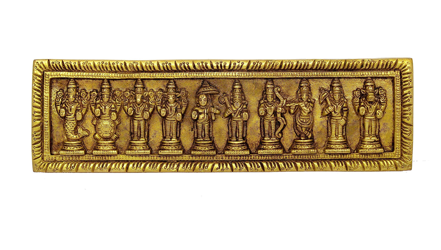 eSplanade Brass Vishnu Dashavatar Dashavatara Dasavatharam - Ten Incarnations Avtars of Lord Vishnu