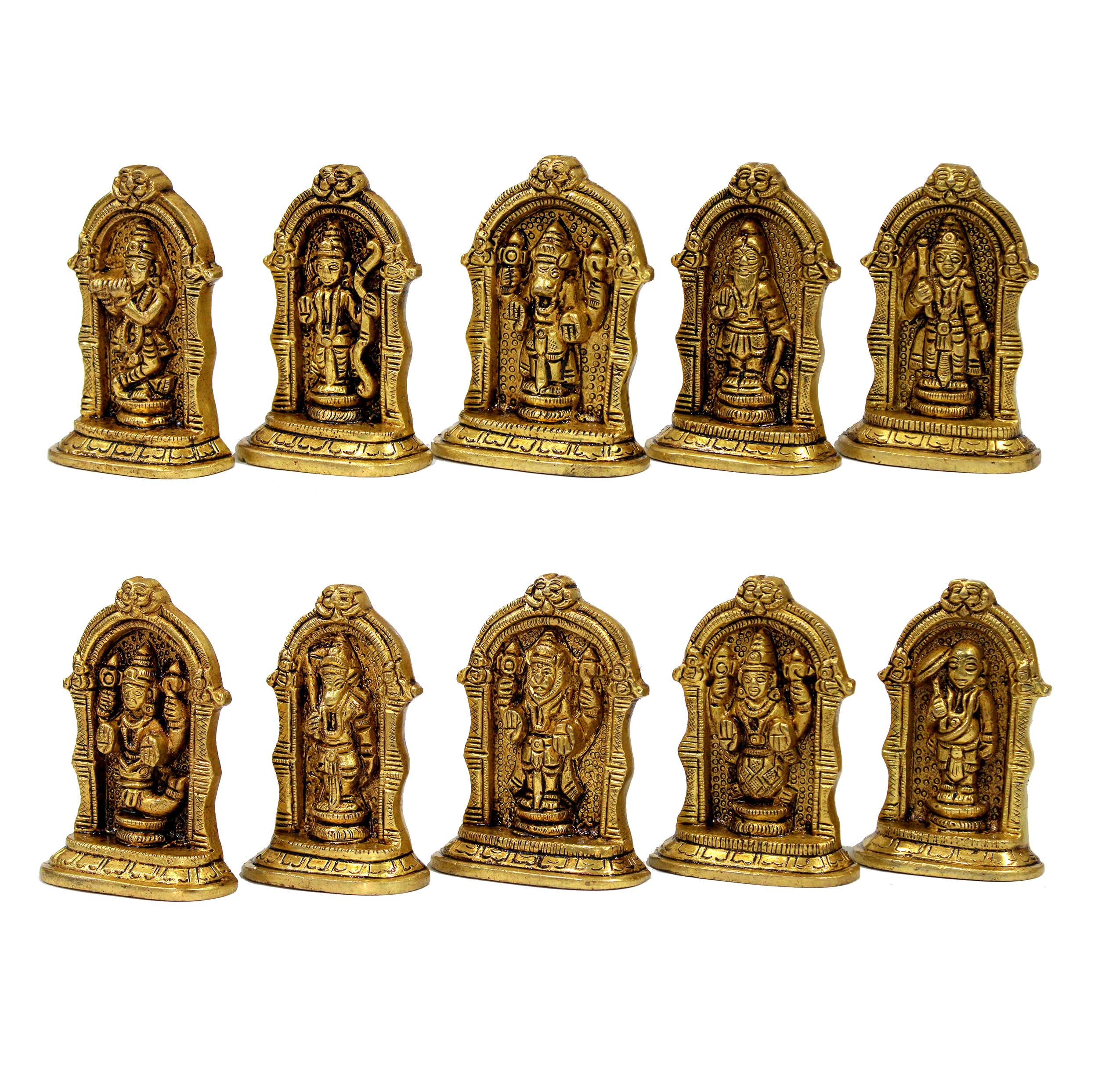 eSplanade Brass Vishnu Dashavatar Dashavatara Dasavatharam - Ten Incarnations Avtars of Lord Vishnu