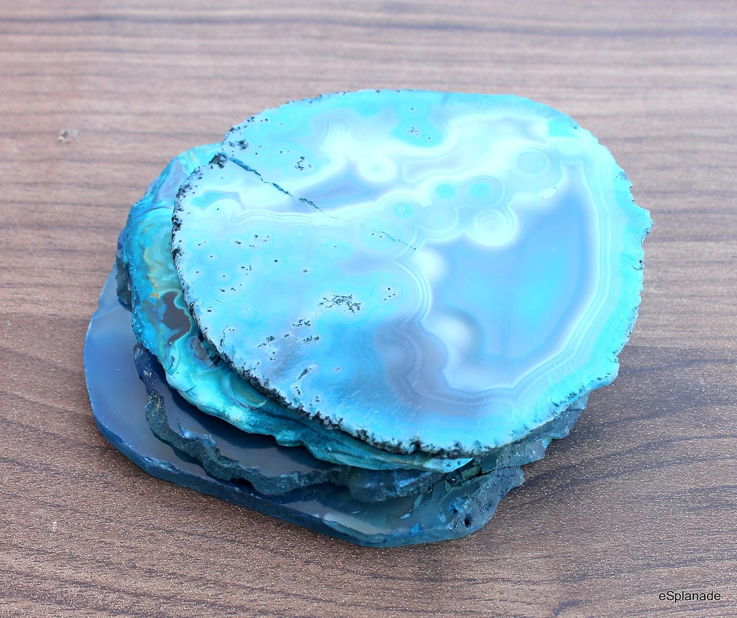 eSplanade Natural Agate Coasters Bar Beer Coffee Tea Coaster - Set of 4 Coasters - Perfect Table Accessories Tableware (Multicolour))