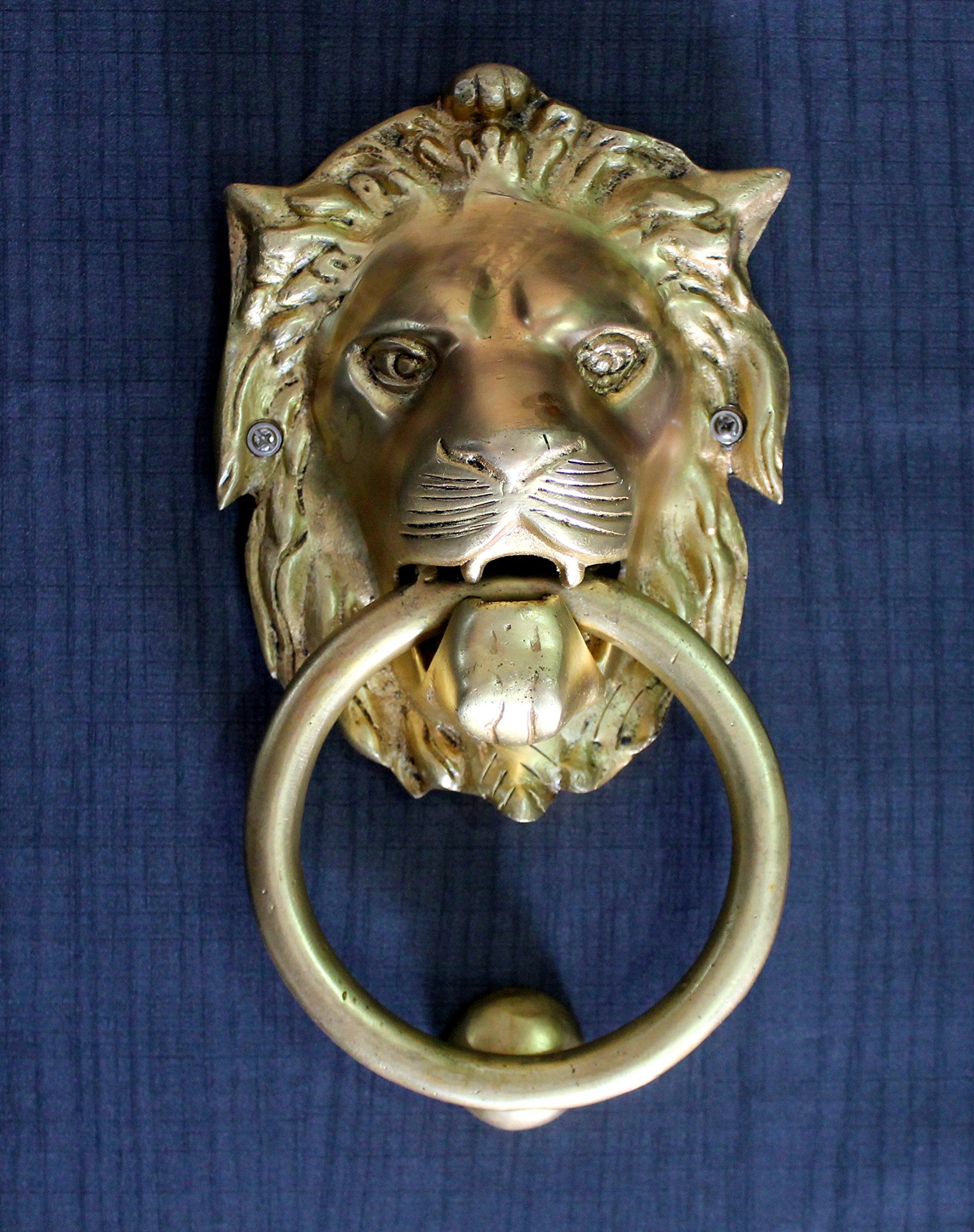 StonKraft Brass Lion Door Knocker Knockers Gate Knocker Door Accessories (Lion 5" & 6")