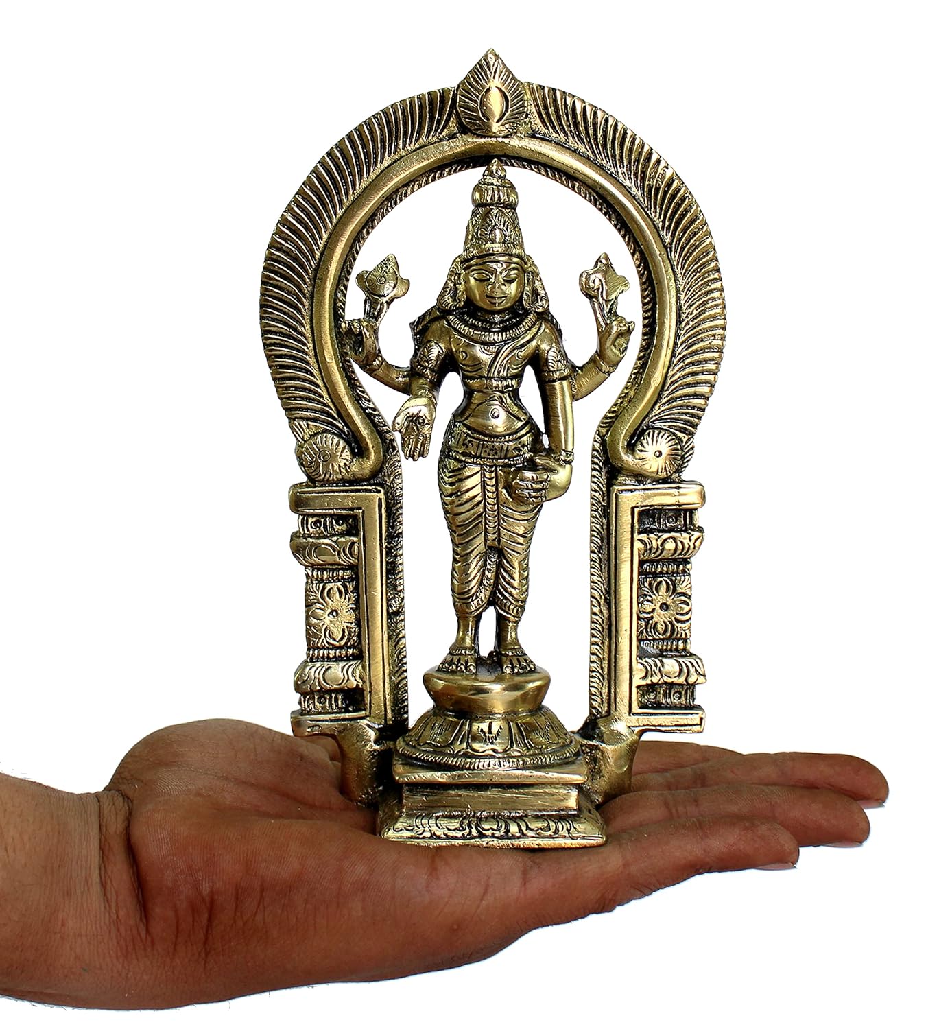 ESPLANADE Brass Balaji Moorti Murti Idol Statue Praying Idol for Pooja, Vishnu Narayan - Home Decor (7" inches Height)