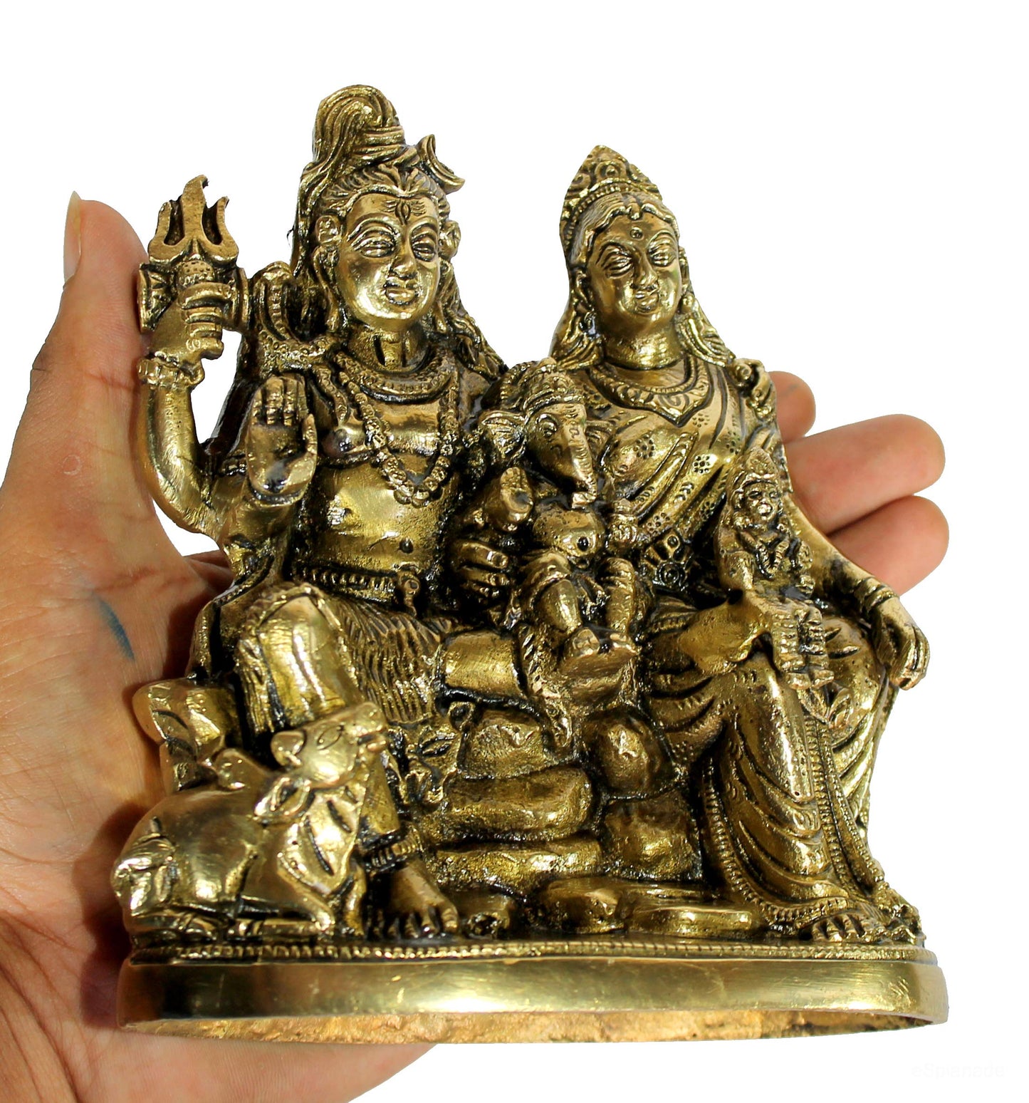 eSplanade Brass Shiva Shiv Bholenath Trishul Trident with Damru - 11" Inches