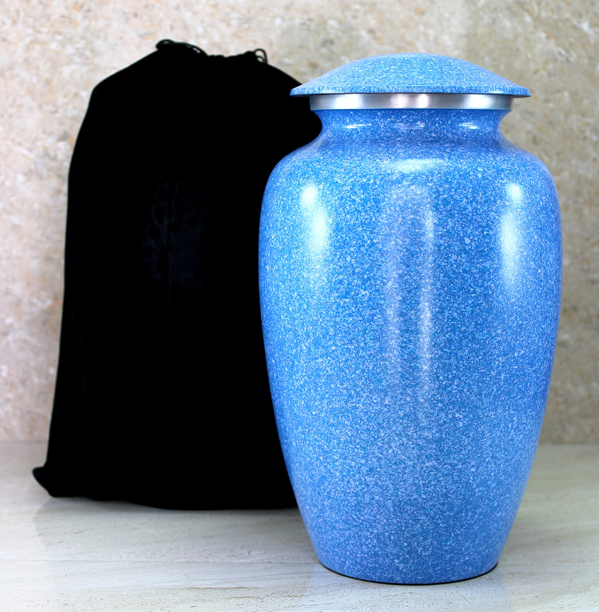 eSplanade Metal Cremation Urn Memorial Jar Pot Container | Full Size Printed Urn for Funeral Ashes Burial | Metal Urns | (Multicolor) - 10" Inches