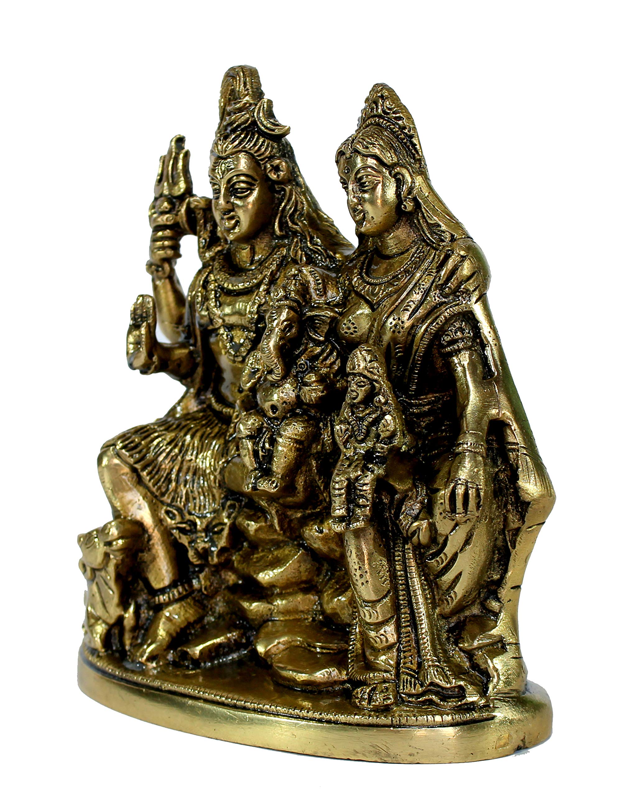 eSplanade 5" Brass Shiva Shiv Adiyogi Natraj Idol Murti Sculpture (Brass Shiva)