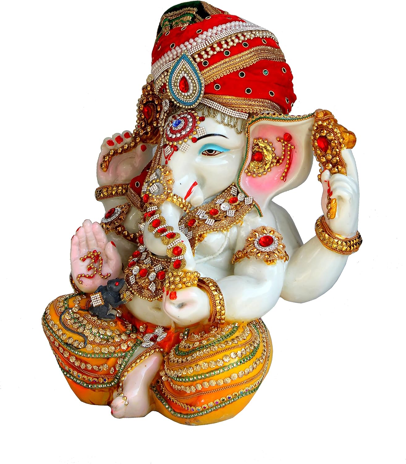 eSplanade Resin Ganesh Ganesha Ganpati Murti Idol Statue Sculpture - Big Size | Pooja idols | Home Decor - 17" Inches - Multi