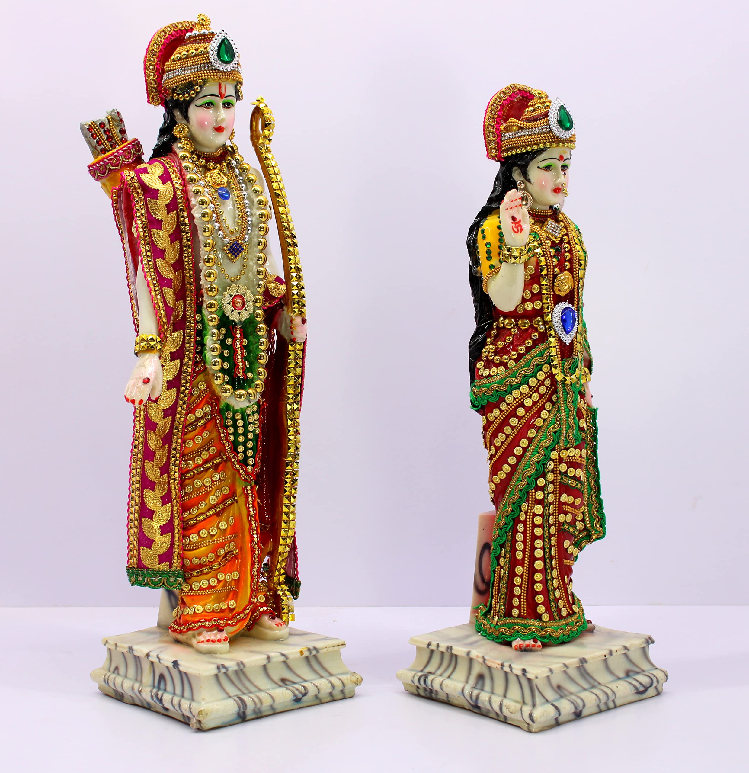 eSplanade Ram ji Shri Ram and Sita Maa Murti Idol Statue Sculpture | Decorative Items - Home Decor | Resin - Multi - 18" Inches (Big Size)
