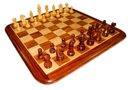 StonKraft 21" X 21? Collectible Acacia Wood Chess Game Board Set+Wooden Crafted Pieces