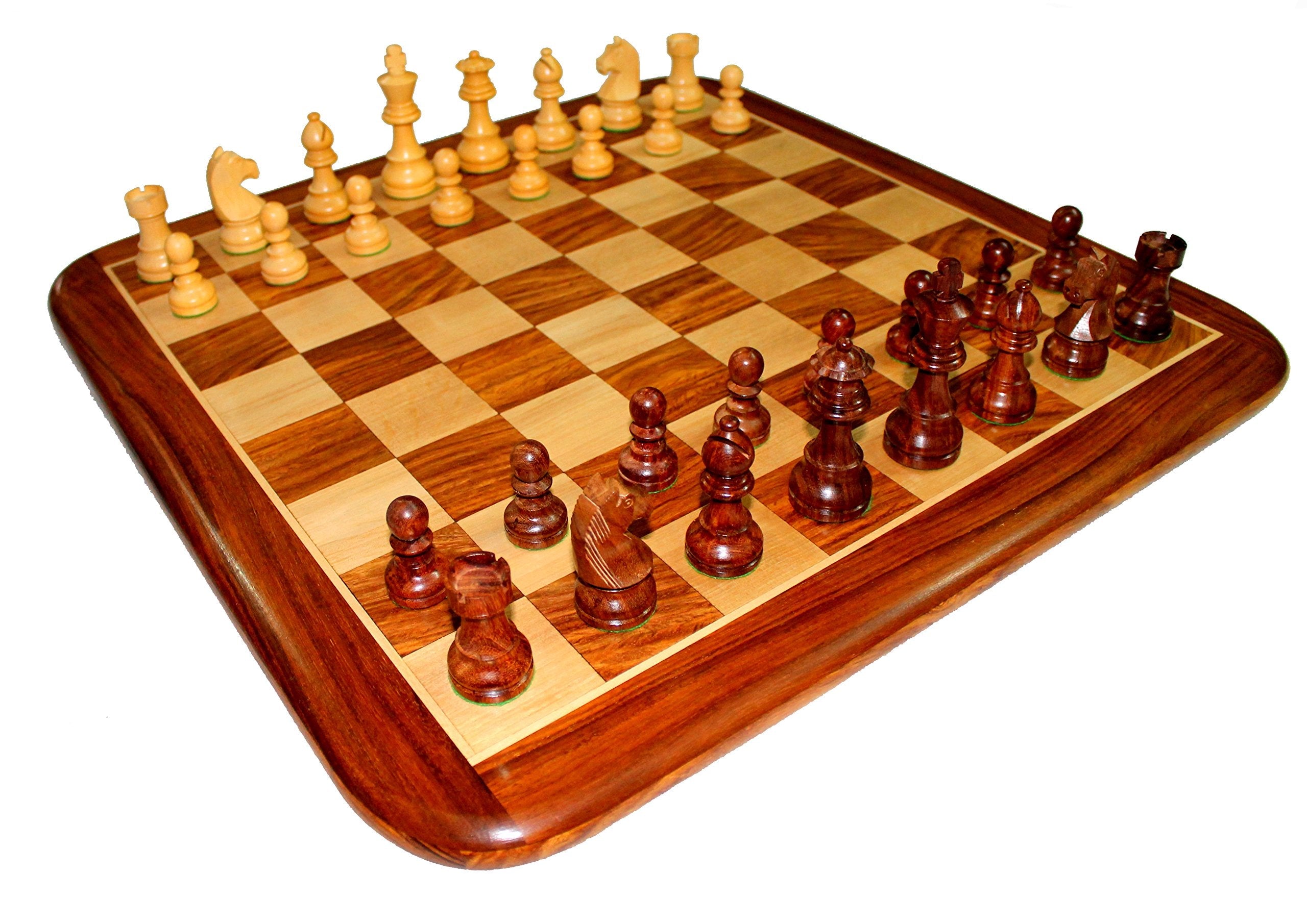 StonKraft Wooden Chess Board Without Pieces for Professional Chess Players - Appropriate Wooden & Brass Chess Pieces Chessmen Available Separately by Brand (14", 16",21"- Acacia Wood)