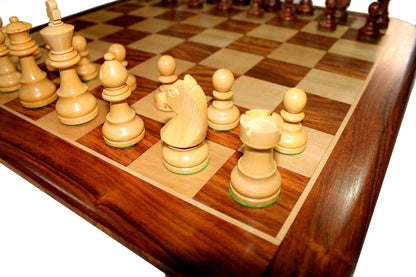 StonKraft 21" X 21? Collectible Acacia Wood Chess Game Board Set+Wooden Crafted Pieces