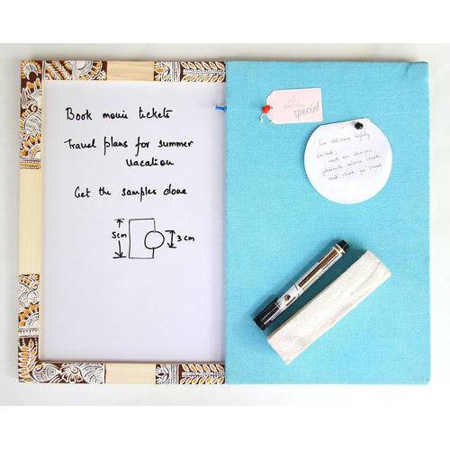IVEI Decorative Pin Board + Whiteboard Combination board - Dry Erase Board - Bulletin Board - Innovative Organizer - Writing Board for Adults