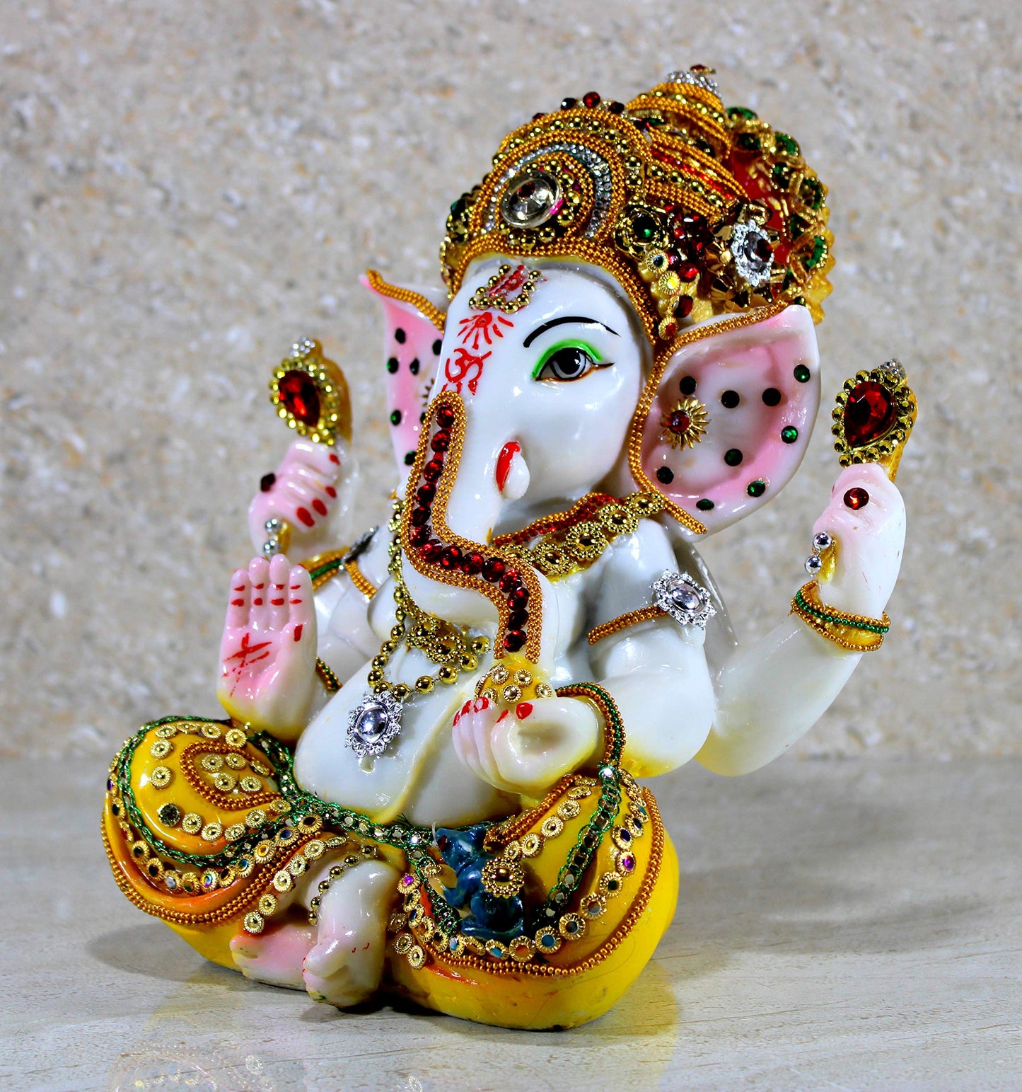 eSplanade Resin Ganesha Ganesh Murti Idol Statue Sculpture - Multi-colour - 9" Inches