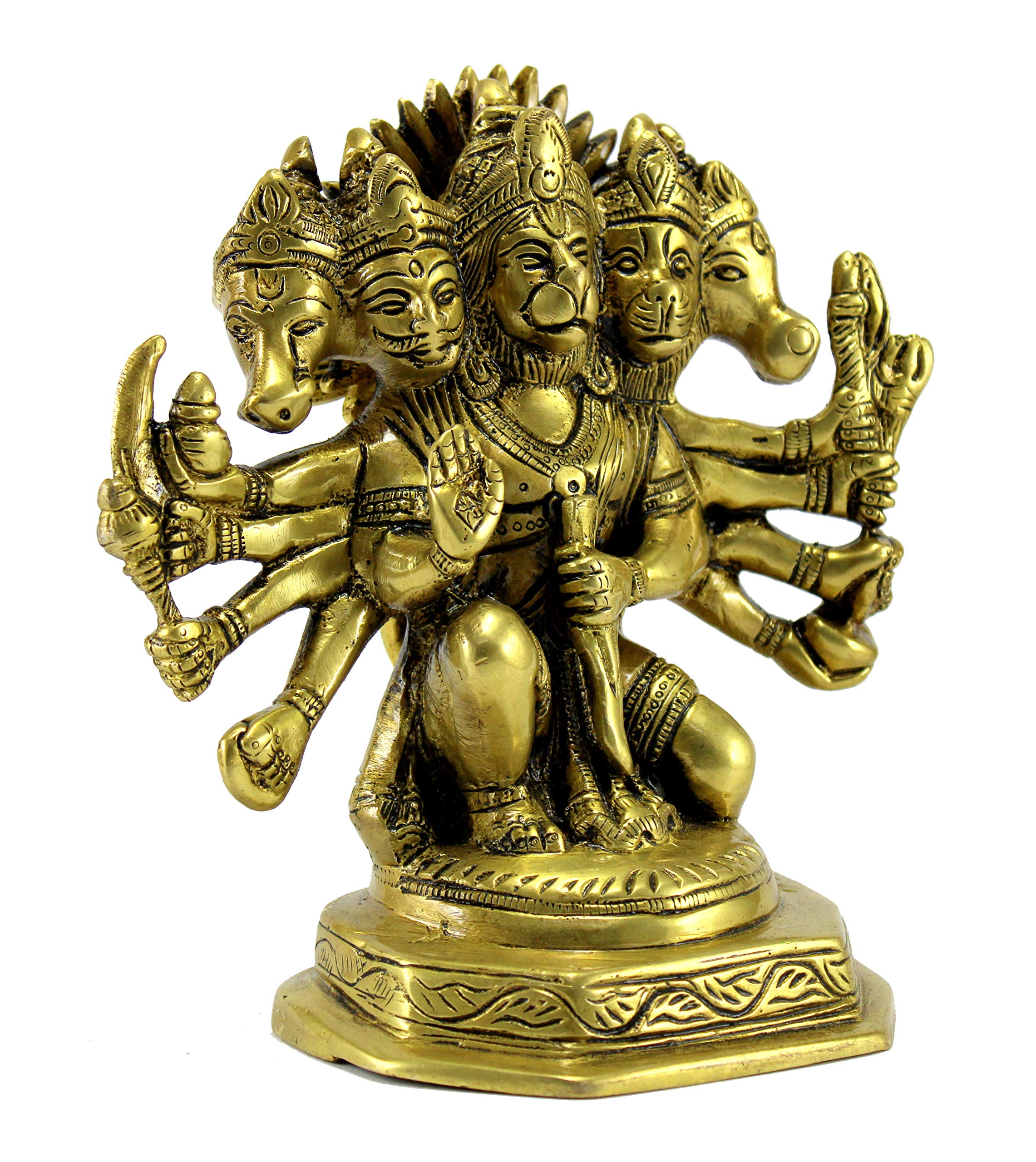 eSplanade Brass Panchmukhi Hanuman Anjaneya Pavan Putra Bajrangbali Idol Murti Moorti Statue