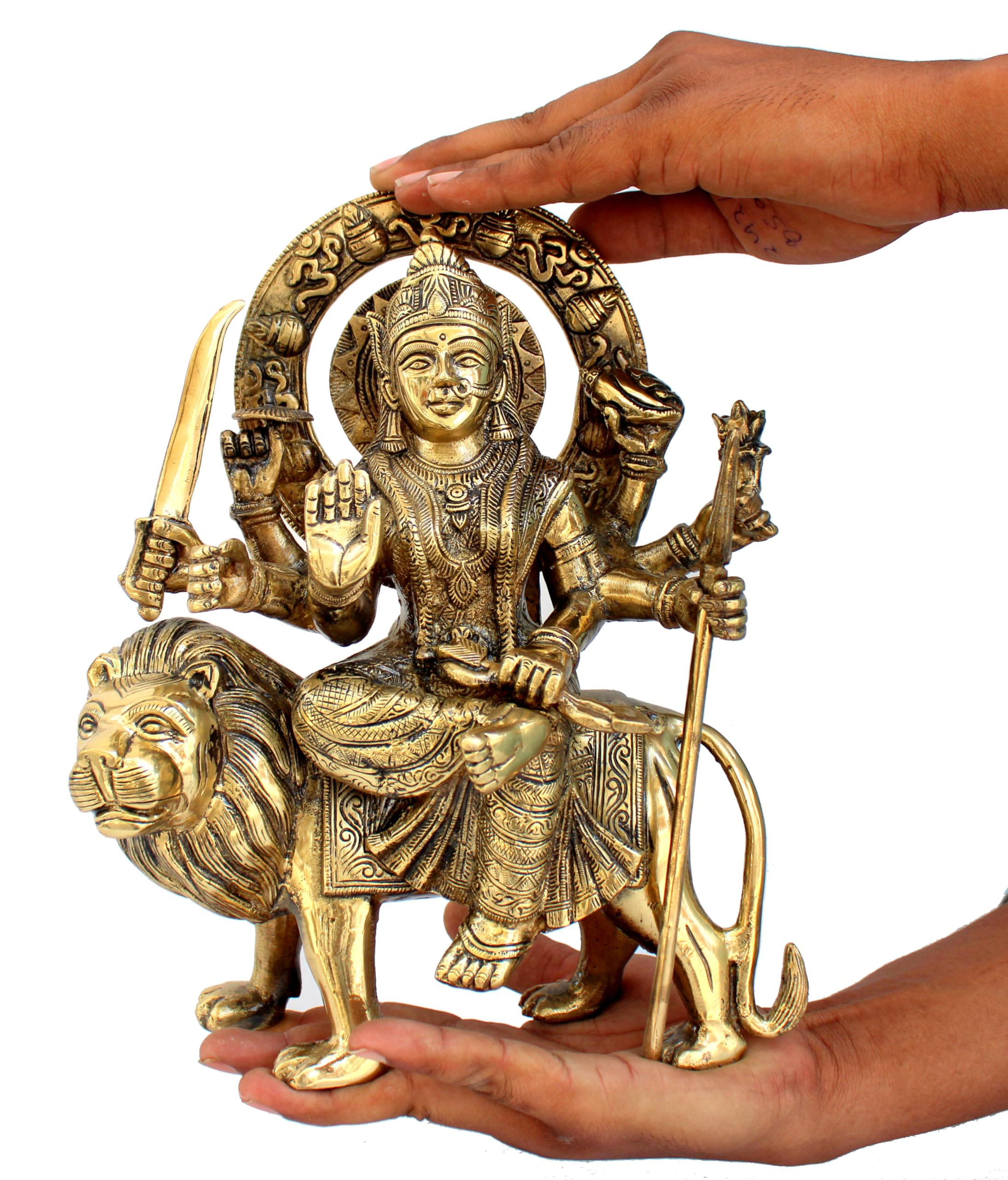 ESPLANADE Brass Maa Durga Idol, MATA Rani Idol, Statue, murti, moorti for Home Mandir, Home Décor, Showpiece, Gift for Family and Friends - 11.5 Inches