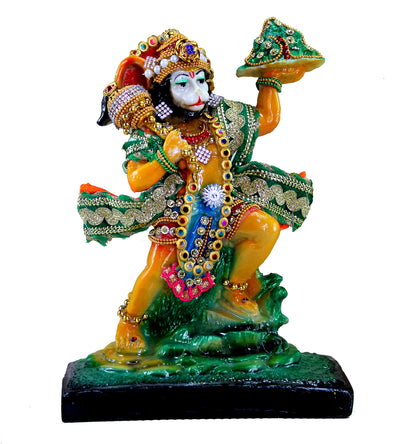 eSplanade Resin Hanuman Anjaneya Pavan Putra Idol Murti Moorti Statue (8.5 x 5.25 Inches)