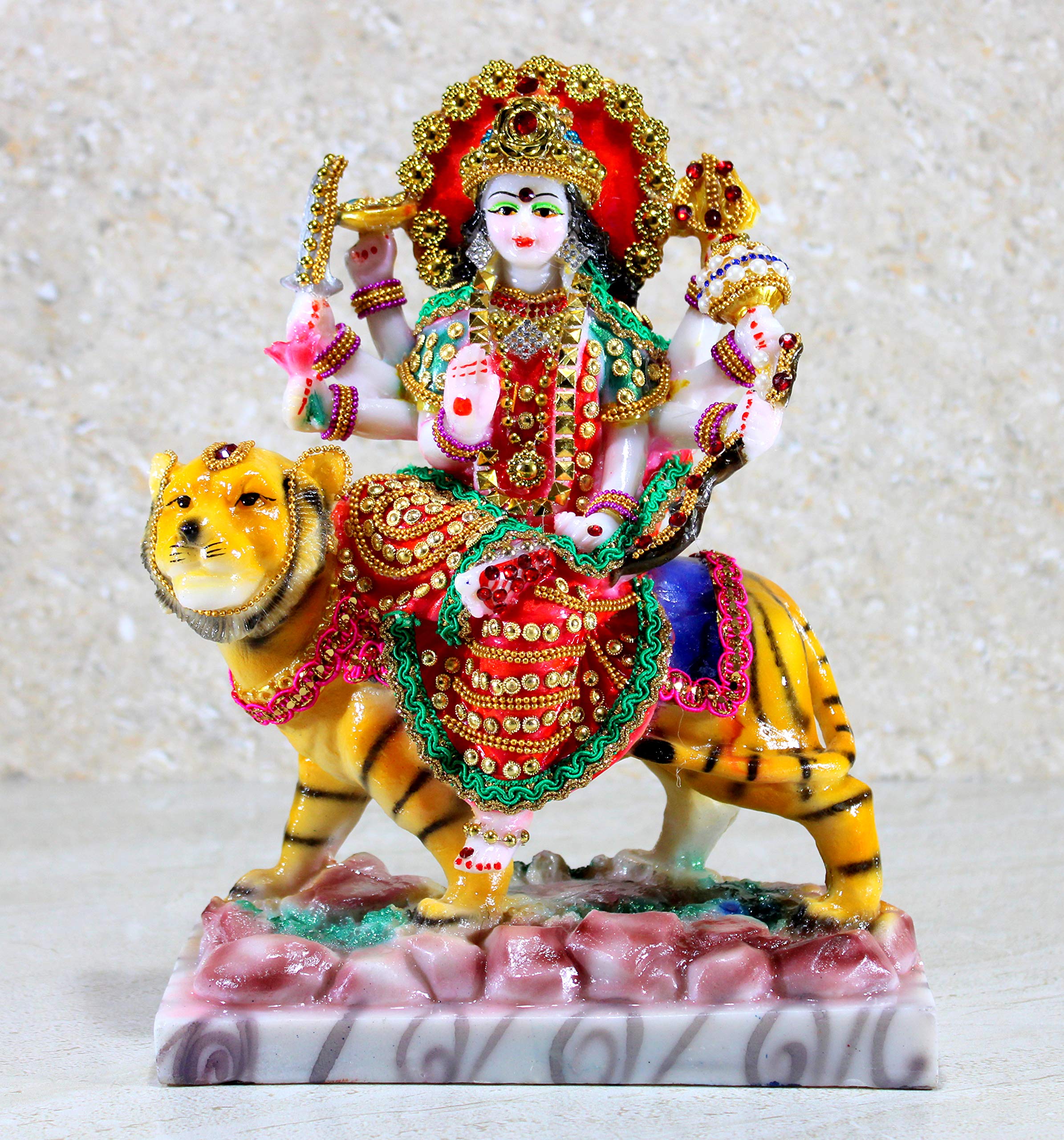 eSplanade Maa Durga Mata Rani Statue Idol for Home Mandir (8") | Navratri Pooja | Durga Maa - Resin - Multicolour