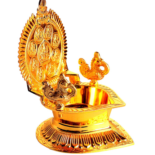 StonKraft Traditionally Carved Engraved Brass Deepak , Oil lamp , Diya Pooja Item