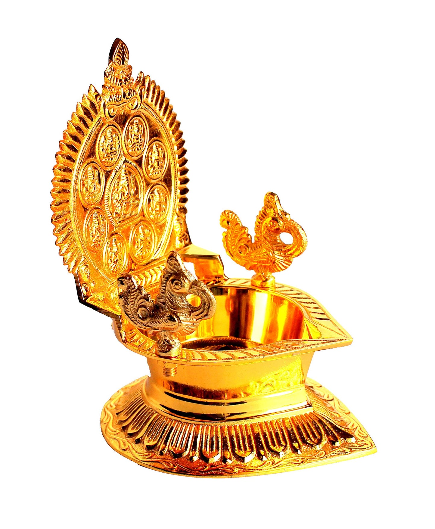 StonKraft Traditionally Carved Engraved Brass Deepak , Oil lamp , Diya Pooja Item