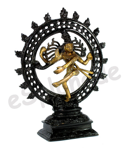 eSplanade Brass Shiva Shiv Bholenath Trishul Trident with Damru - 11" Inches