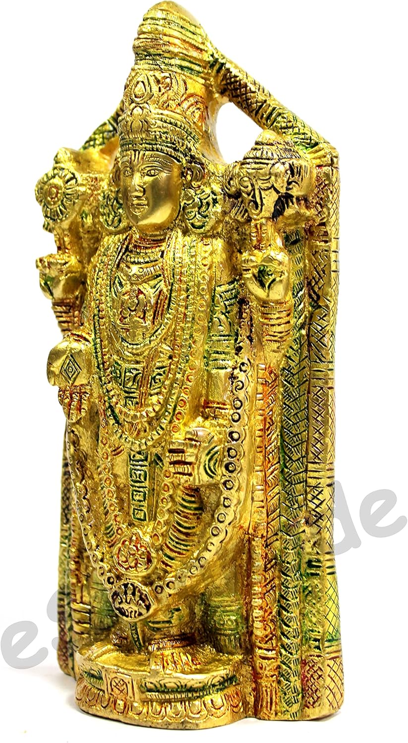 eSplanade - Brass Balaji Venkatesh Tirupati (Tirupathi Balaji) Pooja Mufti Idols or Statue for pooja, worship or Home Decor 7.75 inches