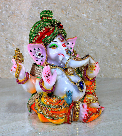 eSplanade Pagdi Ganesha Ganpati Murti Idol Statue Sculpture (9")