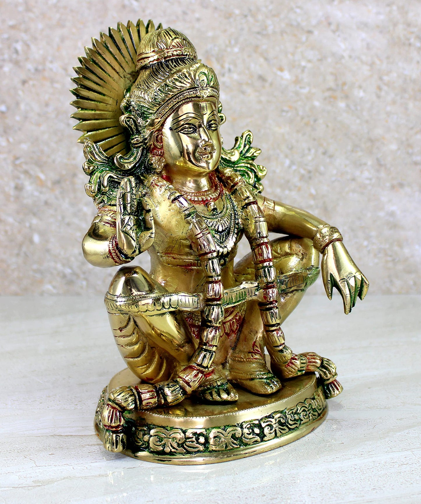 eSplanade Brass Aiyyappa Statue | Ayyappa Swamy | Aiyyappan Statue | Pooja Idols | Home Decor - 9.75" Inches