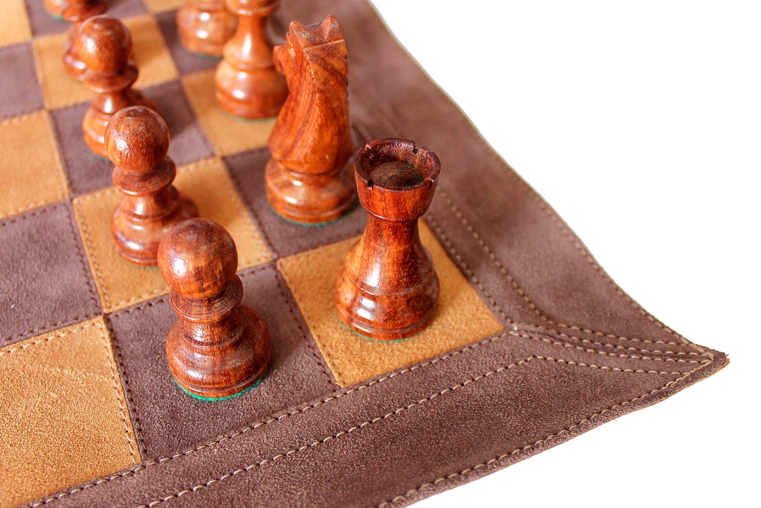StonKraft - Big Size 19" x 19" Genuine Leather Chess Board | Roll-up Tournament Chess