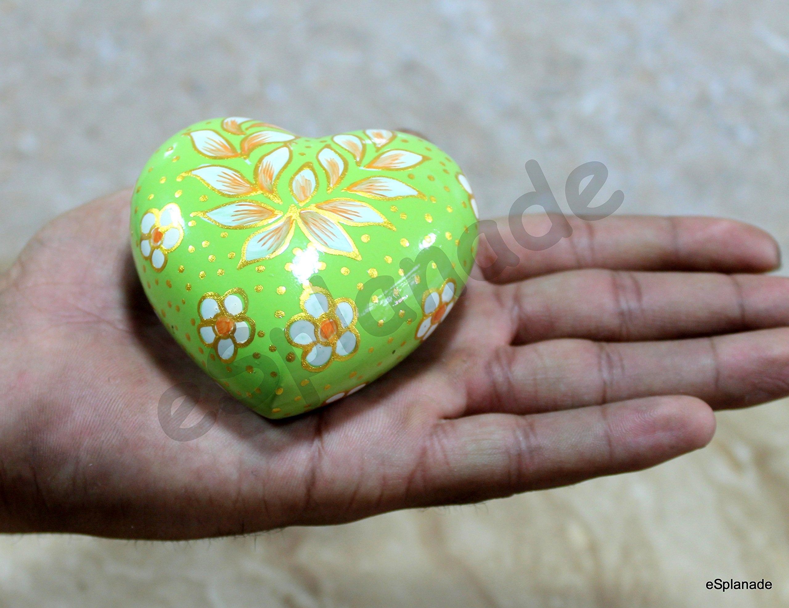 eSplanade Metal Mini Cremation Urn Heart-shaped Keepsake Memorial Jar Pot Container | Small Urn for Funeral Ashes Burial | Wave Textured Metal Keepsake with Stand | Multicolor