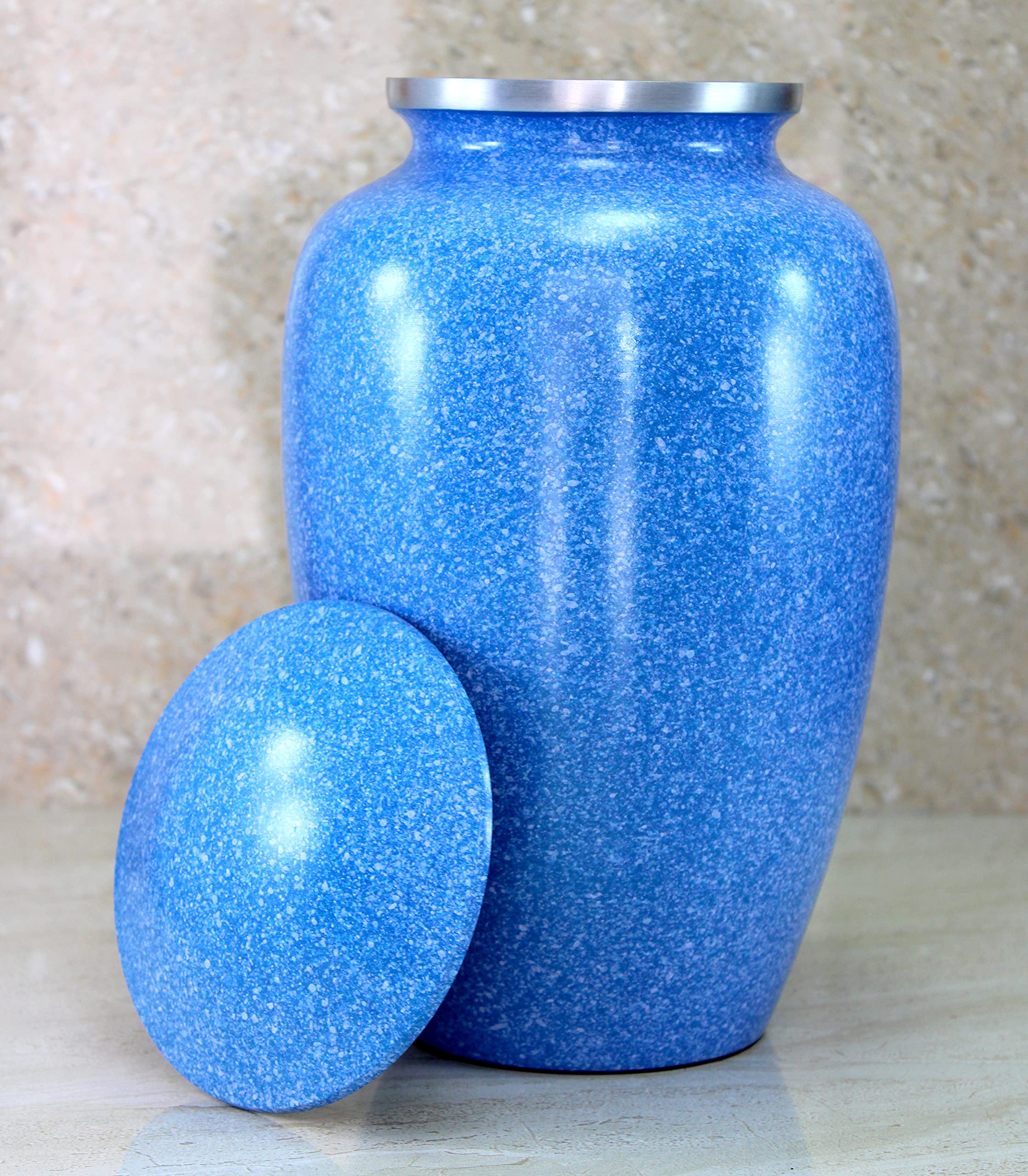 eSplanade Metal Cremation Urn Memorial Jar Pot Container | Full Size Printed Urn for Funeral Ashes Burial | Metal Urns | (Multicolor) - 10" Inches