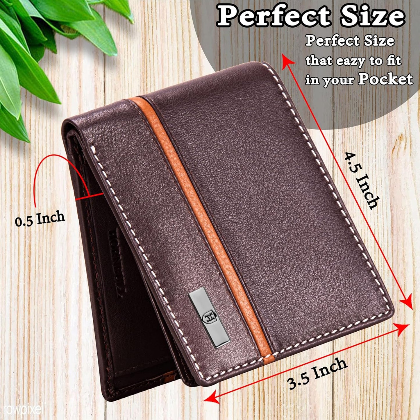 HORNBULL Denial Brown Leather Wallet for Men | Wallets Men with RFID Blocking | Mens Wallet Leather