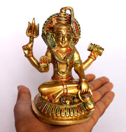 Stonkraft Brass Shiva/Shiv Idol Murti Statue Adiyogi 5" inches