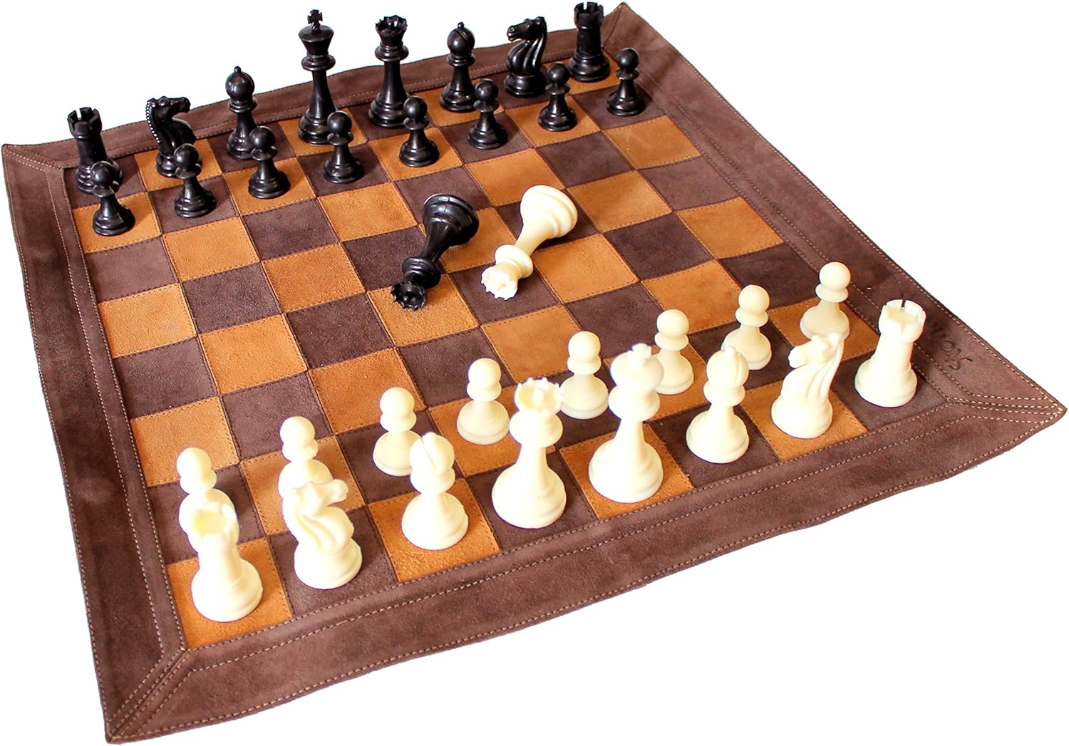 StonKraft - Big Size 19" x 19" Genuine Leather Chess Board | Roll-up Tournament Chess