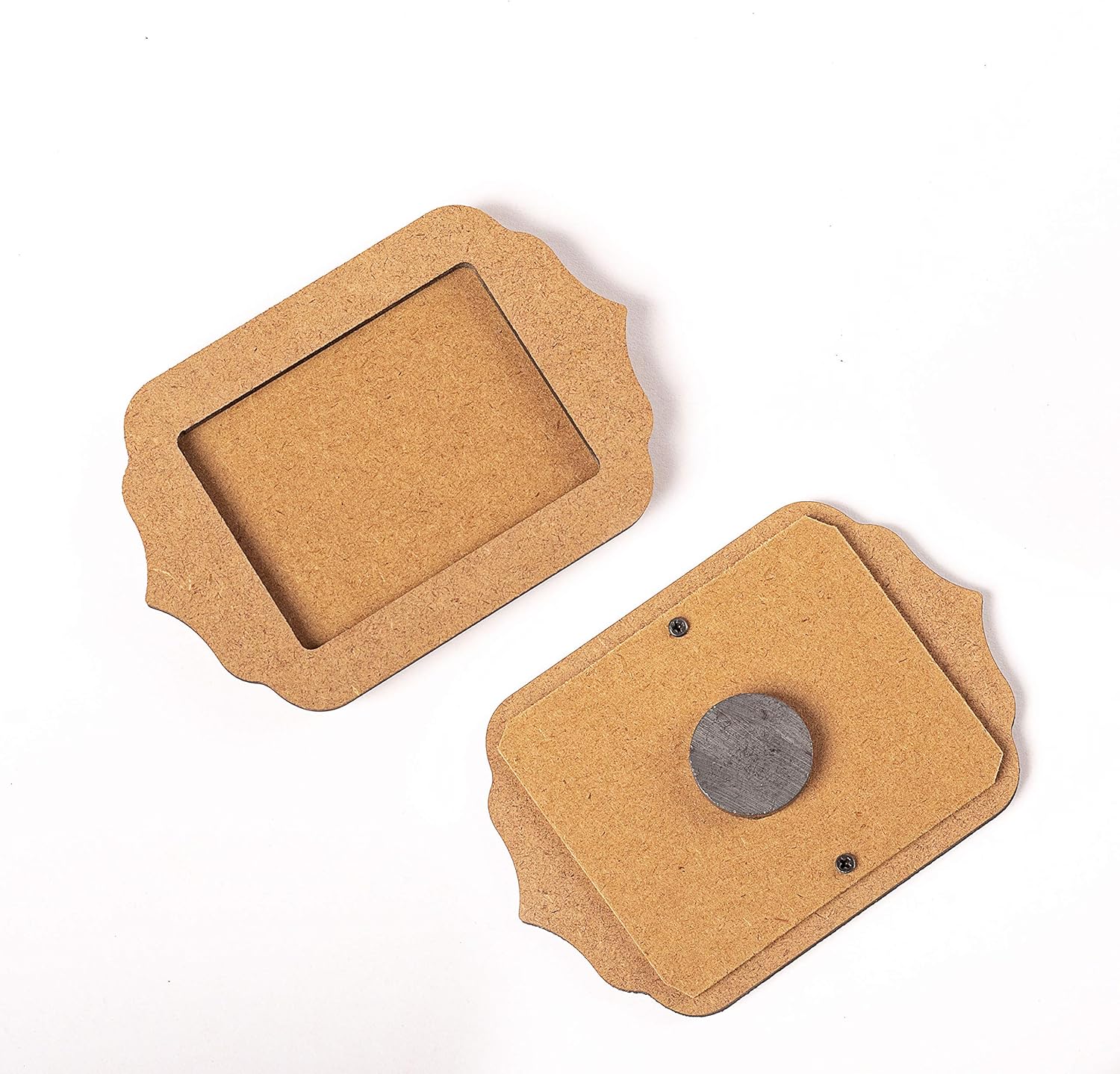 IVEI DIY Rectangle Photo Magnets -Plain MDF Photo Frame Fridge Magnet Blanks Cutouts - Rectangle Shaped Magnets for Painting Wooden Sheet Craft, Decoupage, Resin Art Work & Decoration