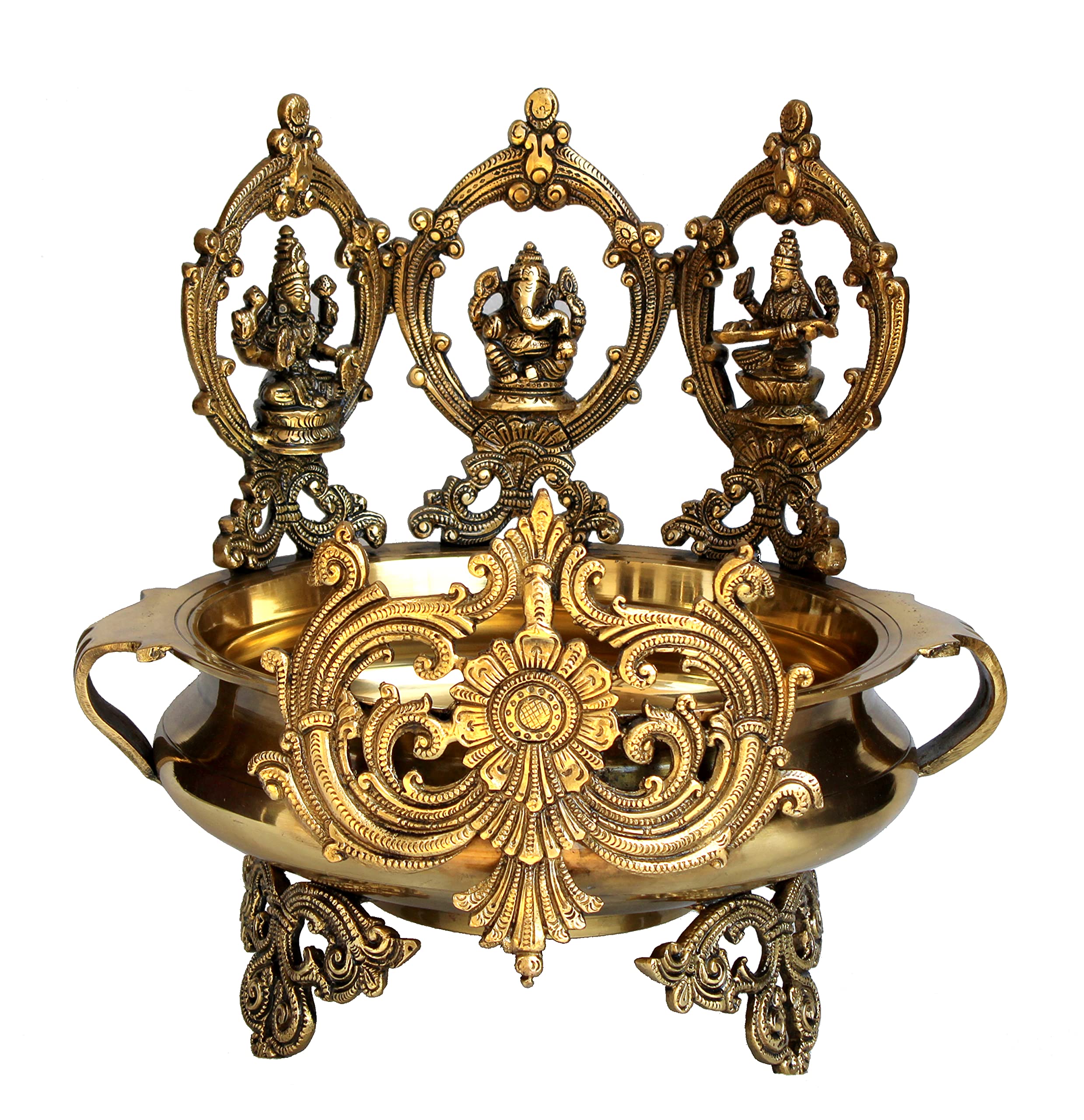 eSplanade - Ethnic Design Decorative Brass Urli Traditional Bowl Showpiece | Home Decor |