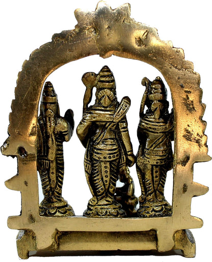 eSplanade 5.5" Brass Ram Darbar (Rama, Sita, Laxman, Hanuman) Murti Idol Statue Sculpture