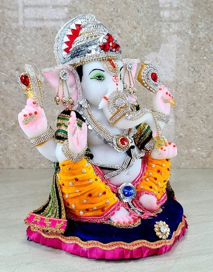 eSplanade Resin Ganesh Ganesha Ganpati Murti Idol Statue Sculpture | Pooja idols | Home Decor - 13.25" Inches - Big Size