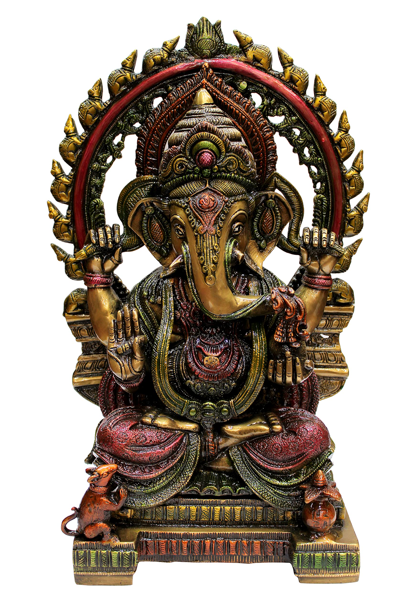 eSplanade Brass Ganesh Ganesha Ganpati Vinayak Showpiece | Murti Idol Statue Sculpture - 19.75" Inches - Big Size