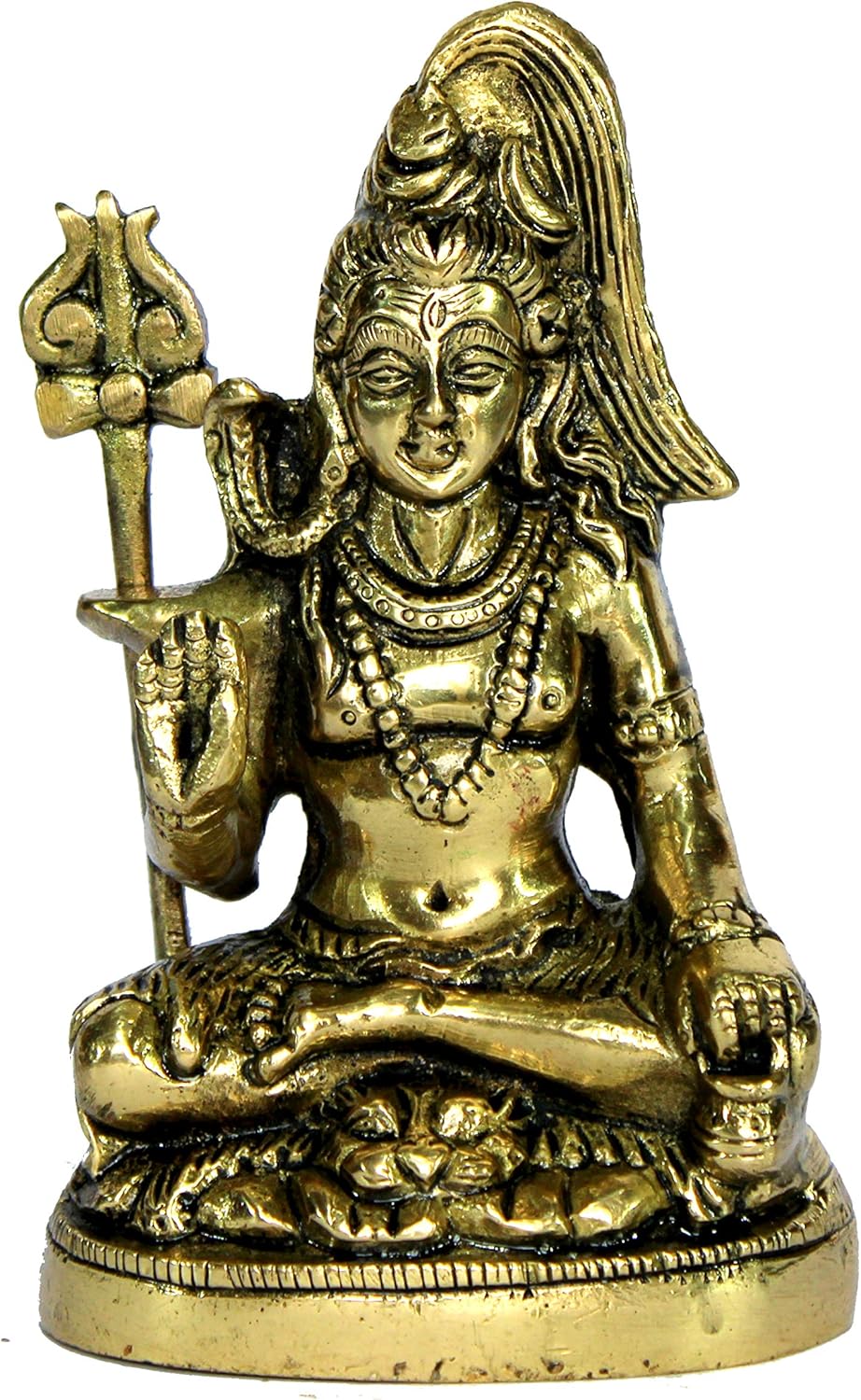 eSplanade 5" Brass Shiva Shiv Adiyogi Natraj Idol Murti Sculpture (Brass Shiva)