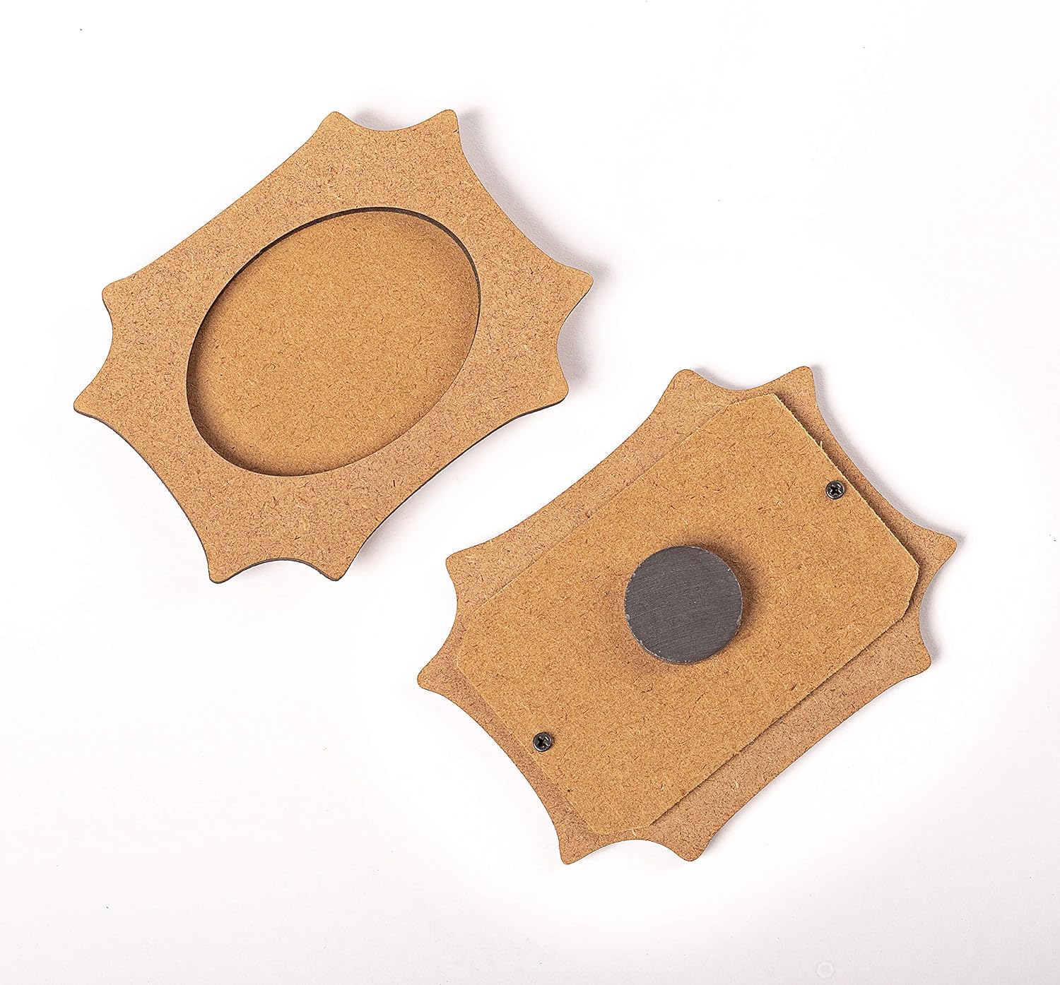 IVEI DIY Rectangle Photo Magnets -Plain MDF Photo Frame Fridge Magnet Blanks Cutouts - Rectangle Shaped Magnets for Painting Wooden Sheet Craft, Decoupage, Resin Art Work & Decoration