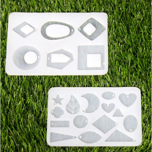 IVEI Resin Jewelry Mold Tray - DIY Set of 2 with Multiple Designs for Jewelry Making - Durable, Flexible Silicone Molds for Crafting Earrings, Pendants, Bracelets, and More - Easy Release & Non-Stick