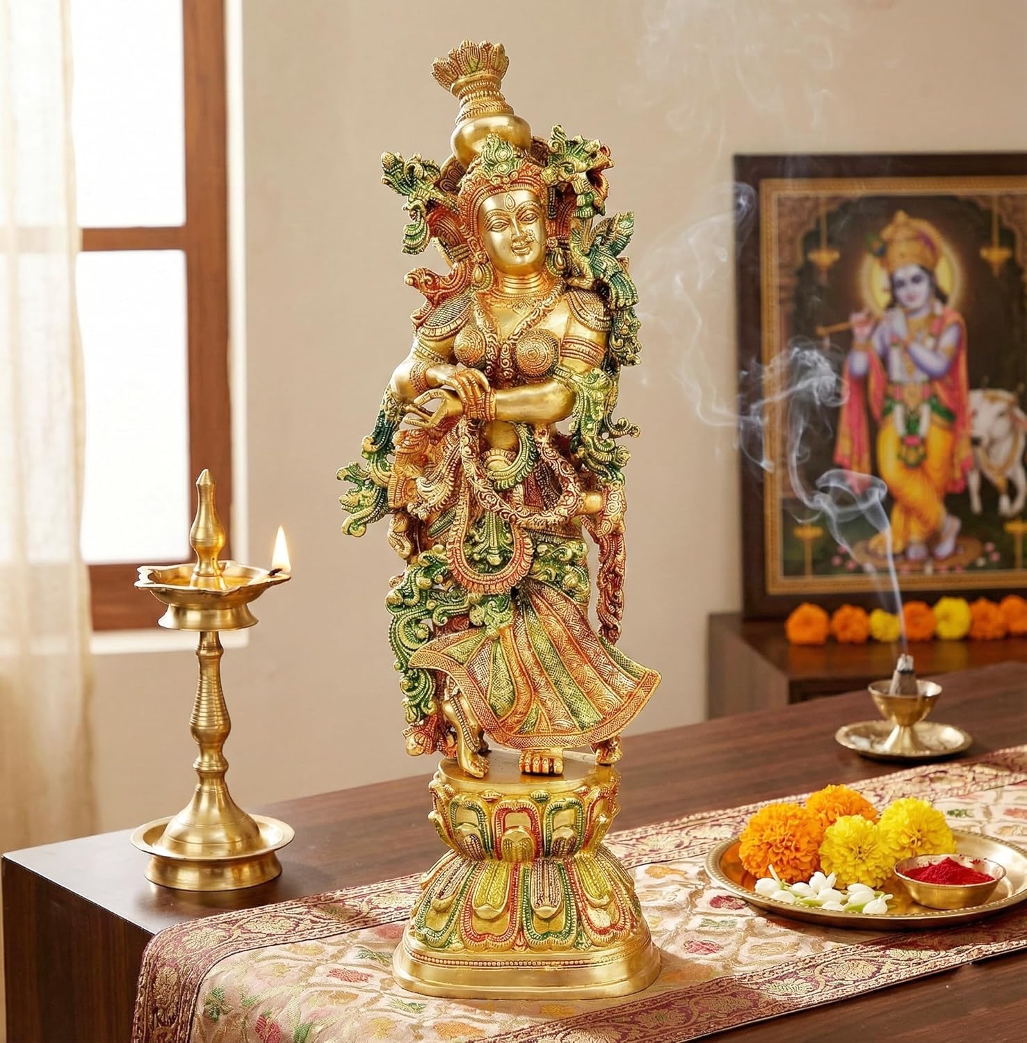 ESPLANADE - Brass Radha - Very Big Size - Brass Radha Murti Idol Statue Sculpture (29") (Very Big Radha)