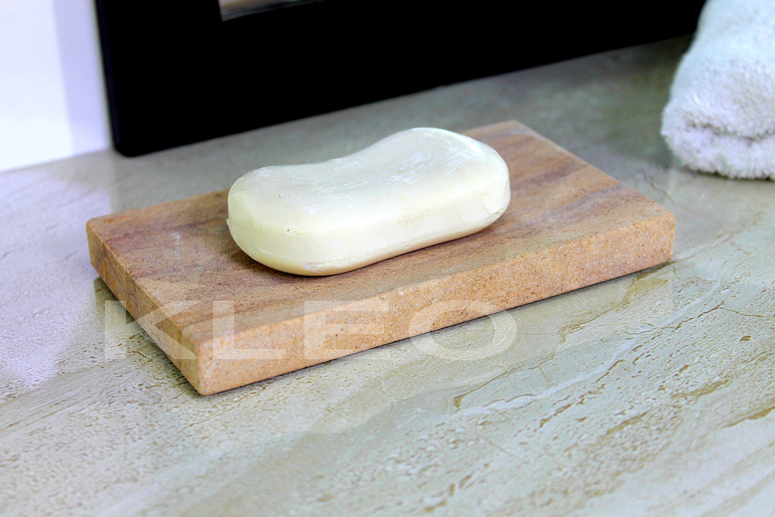 Natural Water Absorbent & Rigged Soap Dish Soap Holder made of Natural Stone - Unique Bath Bathroom Accessories
