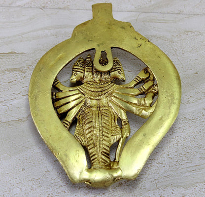 eSplanade Brass Panchmukhi Hanuman Wall Hanging Anjaneya Pavan Putra Bajrangbali Maruti Idol Murti Moorti Statue - 6" Inches