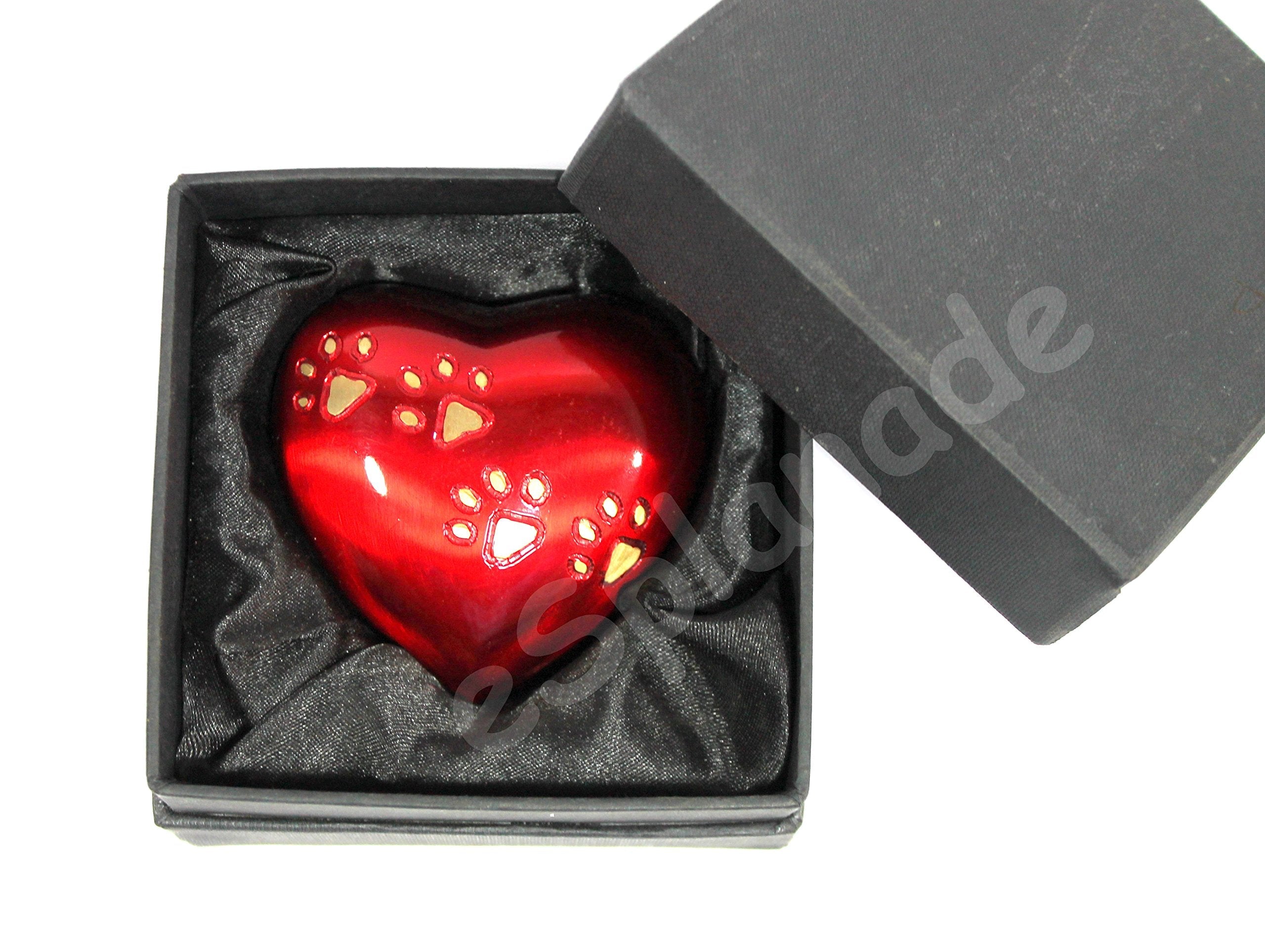 eSplanade cat Dog pet Cremation Mini Heart urn Keepsake Memorial | Small urn for Ashes Funeral Burial