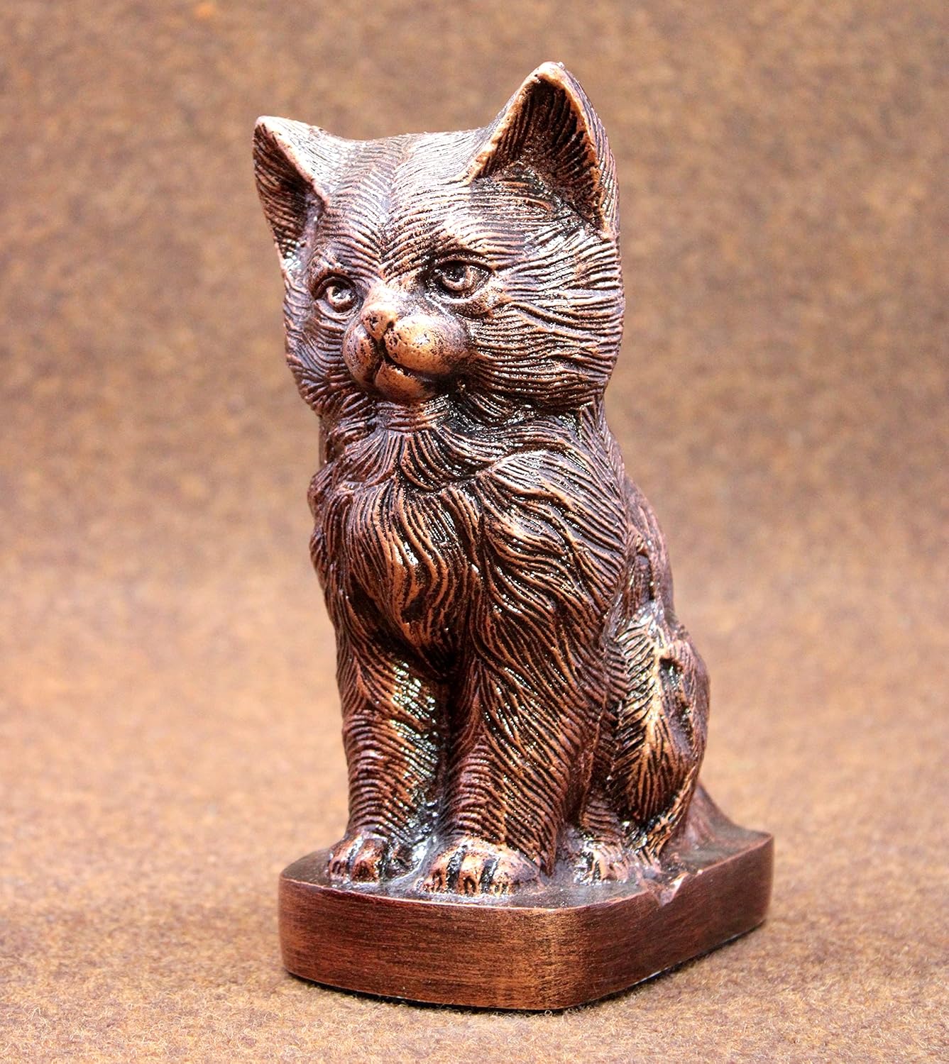 ESPLANADE- Cat kitten shape cremation urn | Memorial Human Ashes Container Jar Pot | Burial Funeral Urns | Copper- Size - 9 inches.