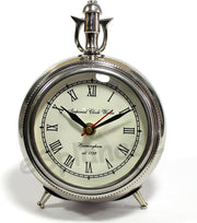 eSplanade European Style Vintage Clock Table Desk Shelf Clock - Metal - Chrome Finish - 7" Inches