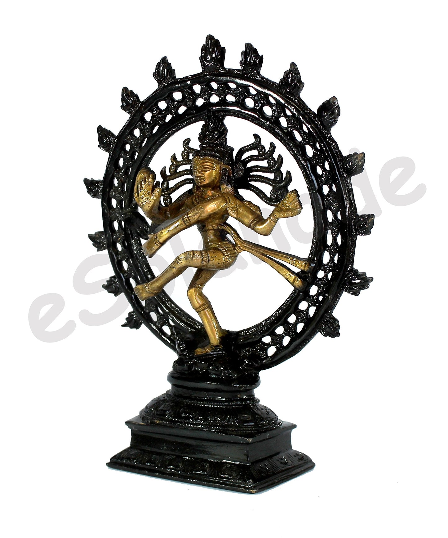 eSplanade Brass Shiva Shiv Bholenath Trishul Trident with Damru - 11" Inches