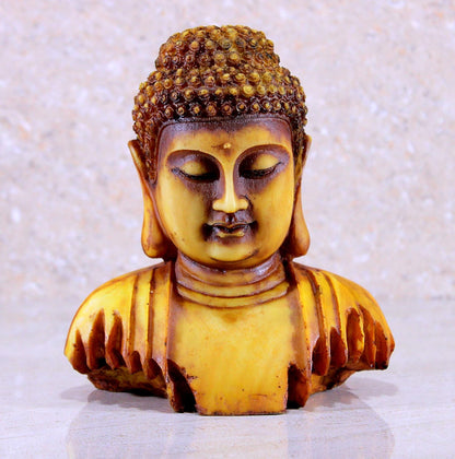 eSplanade Resin Buddha Showpiece | Home Decor | Idol Statue Figurine Murti | Tibetan Buddhist Statue (Tan)