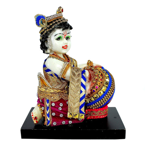 ESPLANADE Resin Krishna Makhan Chor Statue (Multicolour, 7.5