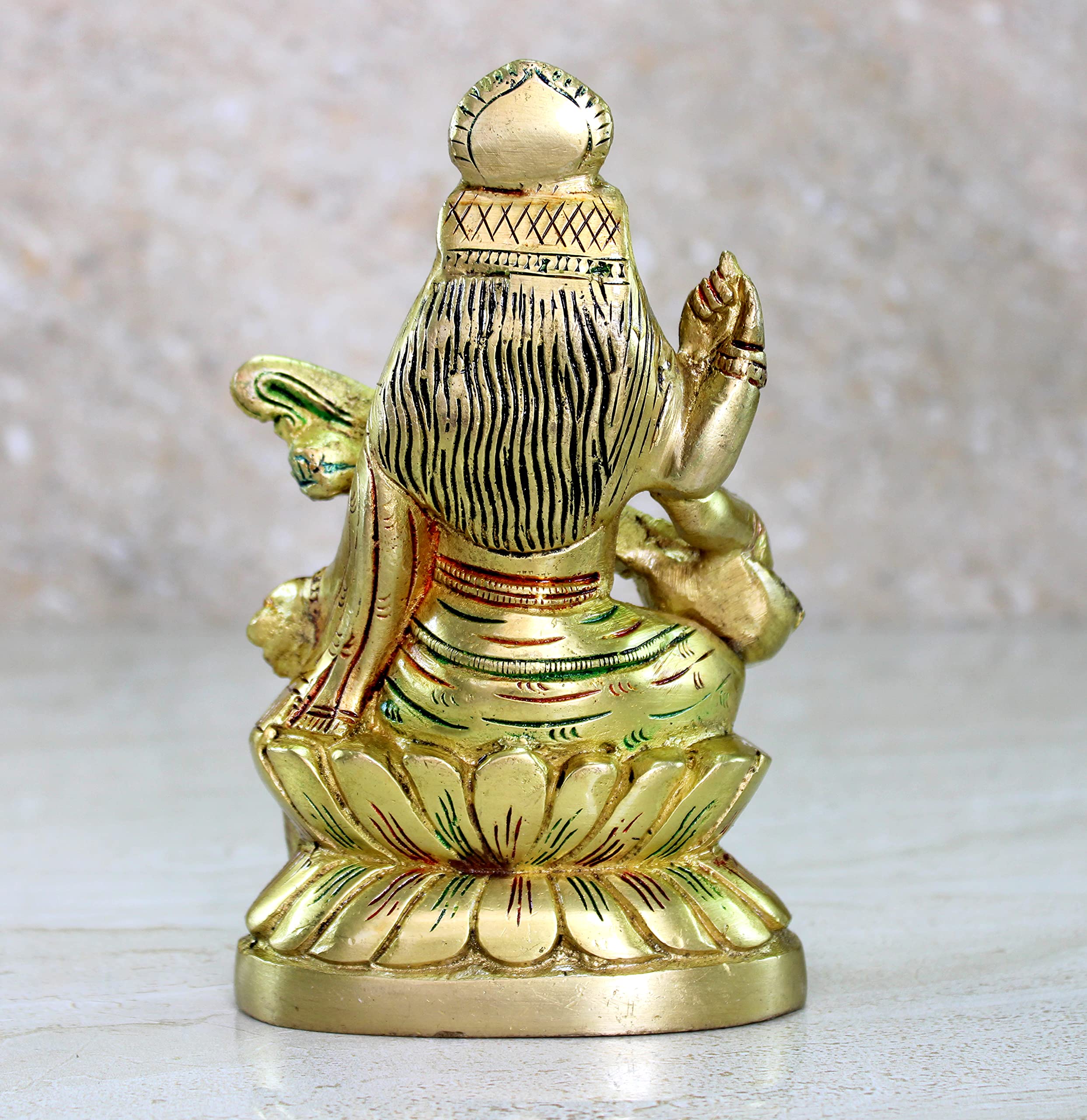 eSplanade Brass Saraswati Maa Murti Idol Statue Sculpture for Home Decor and Temple - 6" & 9.75 Inches